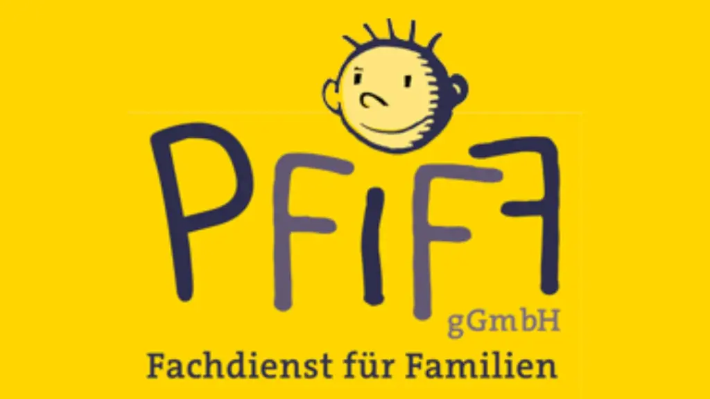 Das Bild zeigt ds Logo der PFIFF gGmbH. Text: Fachdienst für Familien".