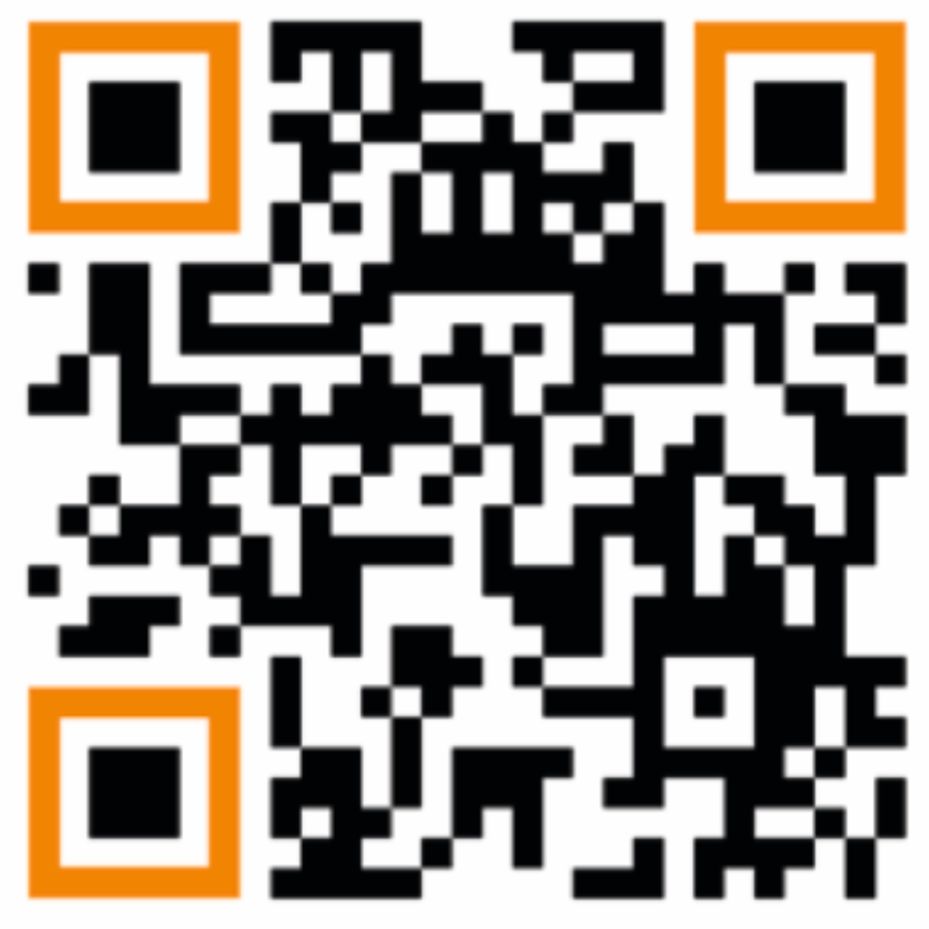 Das Bild zeigt einen QR-Code, der zur Anmeldeseite führt.